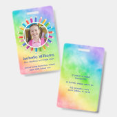Badge Crayons arc-en-ciel - Carte d'identité de l'élève (Front & Back)