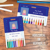 Badge Crayons couleur de l'enseignant de l'école primair