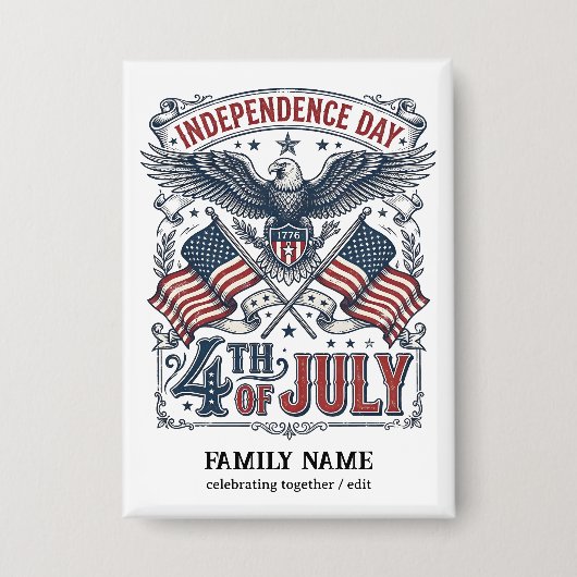 Badge Create Your Own American Independence Day Sketched (Recto)