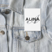 Badge Create Your Own Name Monogram Design Rectangle (Insitu)