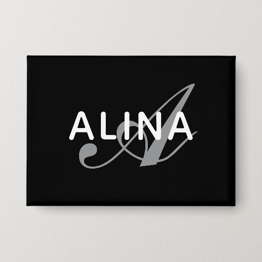 Badge Create Your Own Name Monogram Rectangle 3.5" x 2.5 (Recto)