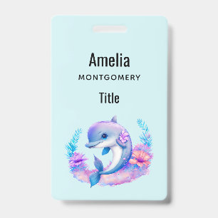 Badge Créature Mer Dauphin Cute