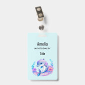 Badge Créature Mer Dauphin Cute (Arrière avec clip)