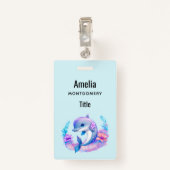 Badge Créature Mer Dauphin Cute (Dos avec clip)