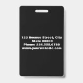 Badge Créé pour vous, élégant (Arrière)