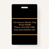 Badge Créé pour vous, élégant (Dos)