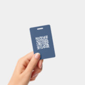 Badge Créer un code QR analysable | Bleu de marine (Manuel / portable)