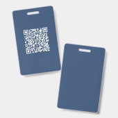 Badge Créer un code QR analysable | Bleu de marine (Avant & arrière)