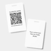 Badge Créer un code QR d'entreprise instantanément et av (Avant & arrière)