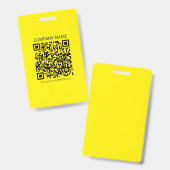 Badge Créer un code QR | Facilement visible jaune vif no (Avant & arrière)