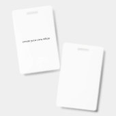 Badge créez votre propre blanc (Avant & arrière)