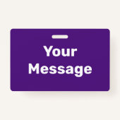 Badge Créez votre propre Modèle de texte blanc et violet (Dos)