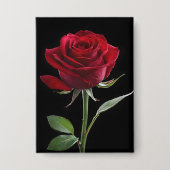 Badge Crimson sur Ebène : La Rose Rouge Unique, (Recto)
