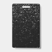Badge cristal noir strass brillant (Arrière)