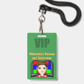 Badge Critiques de webcomics et interviews (Avant avec lanière)