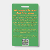 Badge Critiques de webcomics et interviews (Arrière)