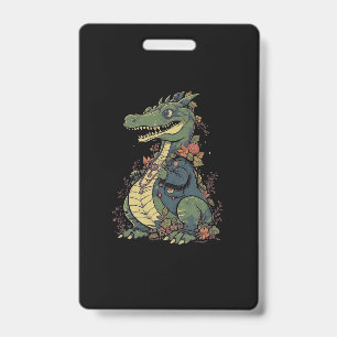 Badge crocodile-de-dessin-animé-portant-veste-veste-avec