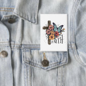 Badge Croix de Foi Florale (Insitu)
