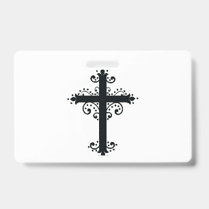 Badge Croix sculptée décorative de luxe