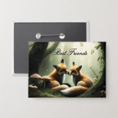 Badge Cuddle Fox dans Misty Forest Personnalisé (Recto/Verso)