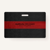 Badge Cuir noir et rouge Faux (Dos)