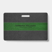Badge Cuir synthétique noir et vert (Arrière)