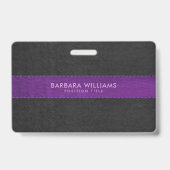 Badge Cuir synthétique noir et violet (Arrière)