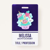 Badge Cupcake mignonne et crème glacée joyeuse (Dos)