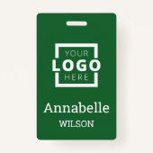 Badge Custom Business Logo Basic Employee Name Green (Devant)