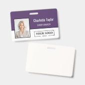 Badge Custom Business Logo Employee Photo (Recto et verso)
