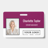 Badge Custom Business Logo Employee Photo (Face)