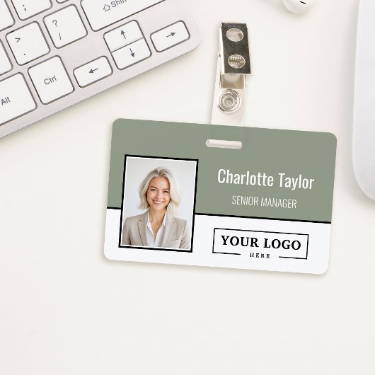 Badge Custom Business Logo Employee Photo