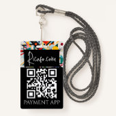 Badge Custom Business Personalized Payment QR codes (Devant avec lanière)