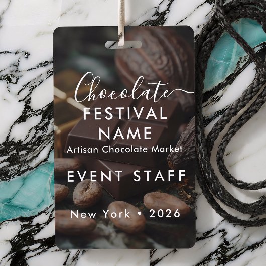Badge Custom Chocolate Festival Event Staff Photo