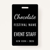 Badge Custom Chocolate Festival Photo QR Code Staff (Devant)