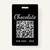Badge Custom Chocolate Festival QR Code Exibitor ID (Dos)