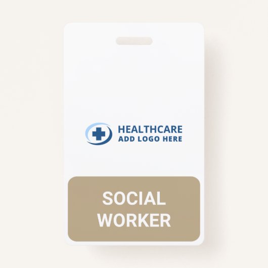 Badge Custom Color Text Social Worker Companion (Devant)