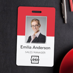 Badge Custom Company Logo Basic Bar Code Employee Photo