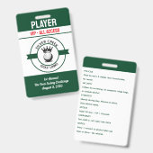 Badge Custom Create Your Own Golf Tournament (Avant & arrière)