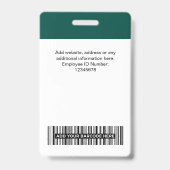 Badge Custom Employee Name Business Logo Qr Code (Arrière)