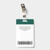 Badge Custom Employee Name Business Logo Qr Code (Arrière avec clip)