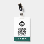 Badge Custom Employee Name Business Logo Qr Code (Avant avec clip)