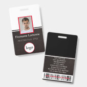 Badge Custom Employee - Photo, Bar Code, Logo, Name Badg (Recto et verso)