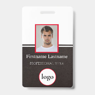 Badge Custom Employee - Photo, Bar Code, Logo, Name Badg