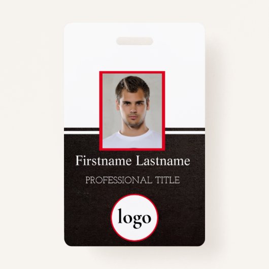 Badge Custom Employee - Photo, Bar Code, Logo, Name Badg (Devant)