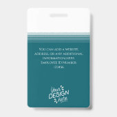 Badge Custom Employee, Photo, Name, Title, Logo, Barcode (Arrière)