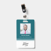 Badge Custom Employee, Photo, Name, Title, Logo, Barcode (Avant avec clip)