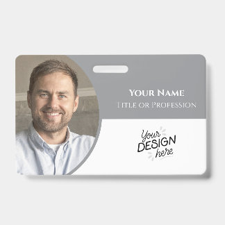 Badge Custom Employee, Photo, Name, Title, Logo, Barcode