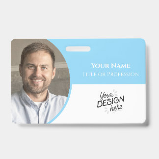 Badge Custom Employee, Photo, Name, Title, Logo, Barcode