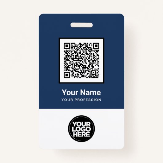 Badge Custom Employee Qr Code Bar Code Logo Name (Devant)